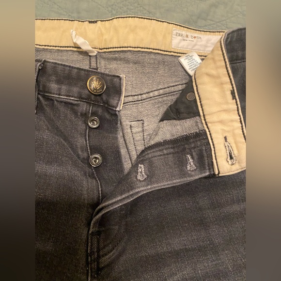 Rag & Bone Maya High Rise Ankle Slim Faded Black 31 - Picture 5 of 8